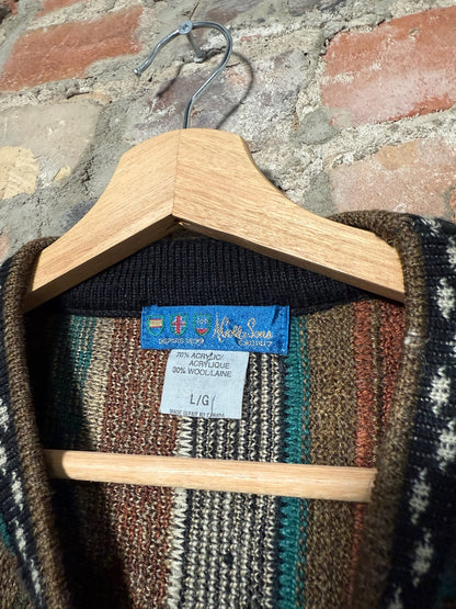 Vtg A Gold & Sona 3D Style Knit Sweater Sz L