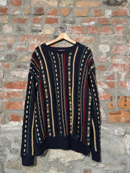 Vtg Stone Haven 3D Style Knit Sweater Sz XL