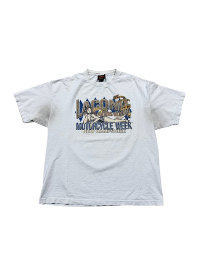 Vtg Taconia Weirs Beach Biker T-Shirt Sz XL