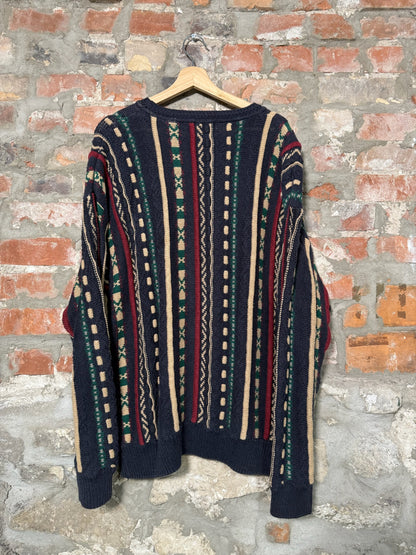 Vtg Stone Haven 3D Style Knit Sweater Sz L