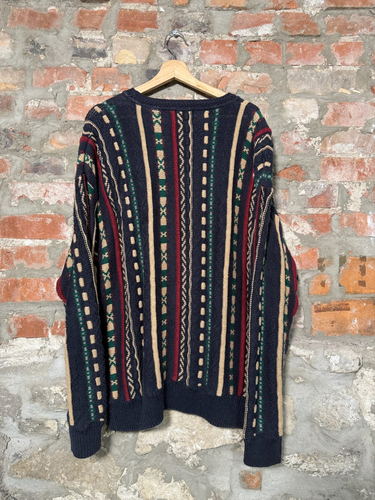 Vtg Stone Haven 3D Style Knit Sweater Sz XL