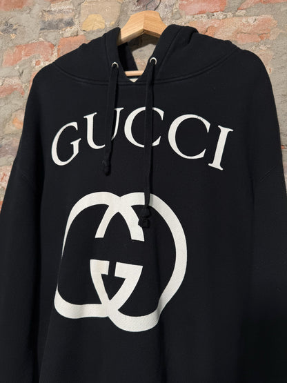 Gucci Interlocking GG Logo Hoodie Sz L