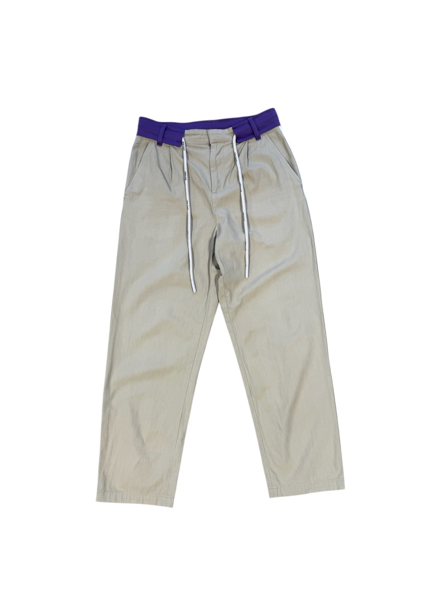 Palm Angles Track Pants Beige & Purple Sz 32 Waist