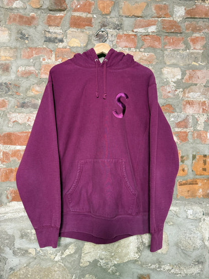 Supreme S Logo Purple Hoodie Sz L