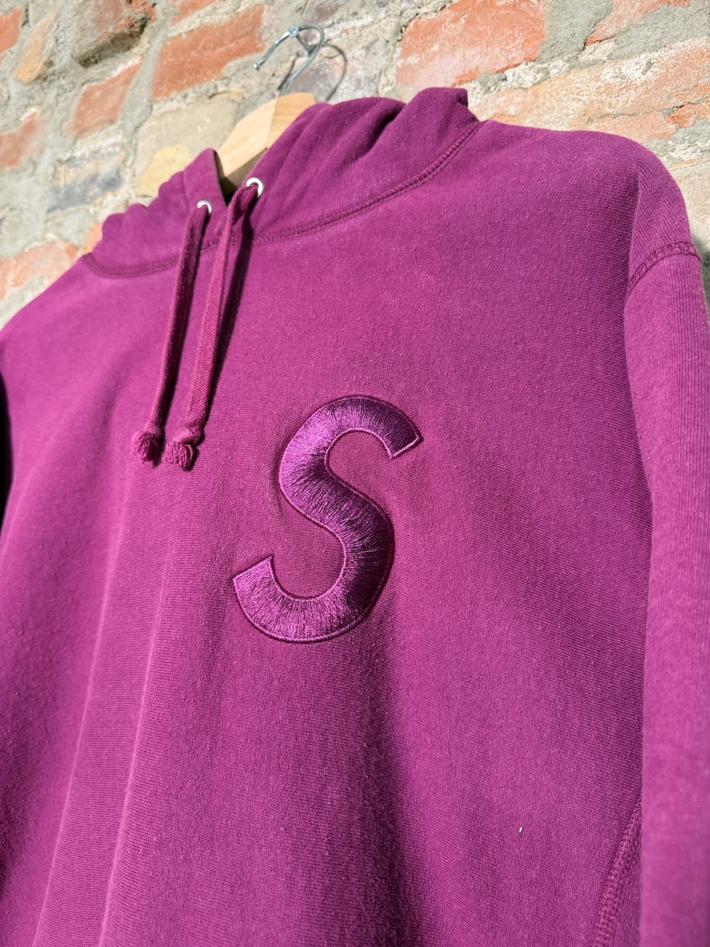 Supreme S Logo Purple Hoodie Sz L