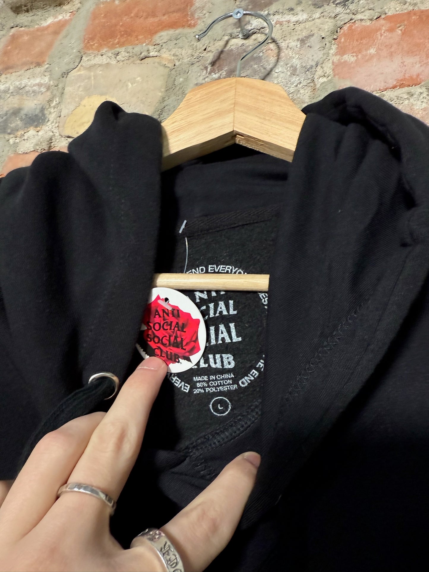 Anti Social Social Club Floral Hoodie Sz L