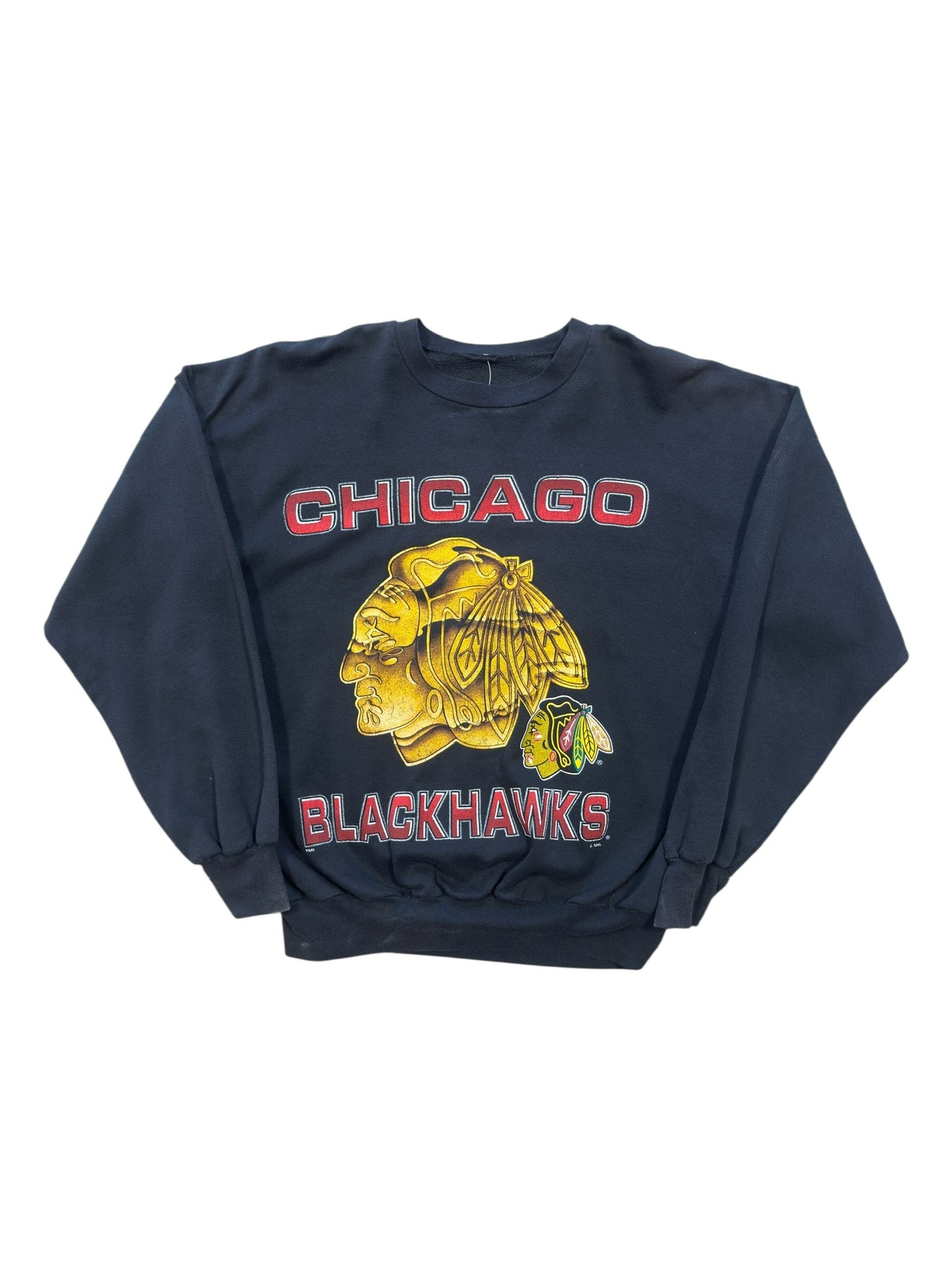 (L) Vtg 90s Chicago Blackhawks Crewneck