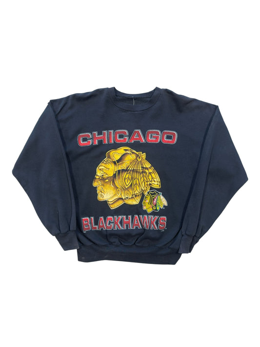(L) Vtg 90s Chicago Blackhawks Crewneck