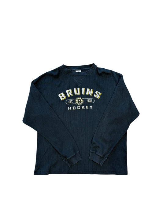 (XL) Vtg Boston Bruins Thermal Long Sleeve Shirt