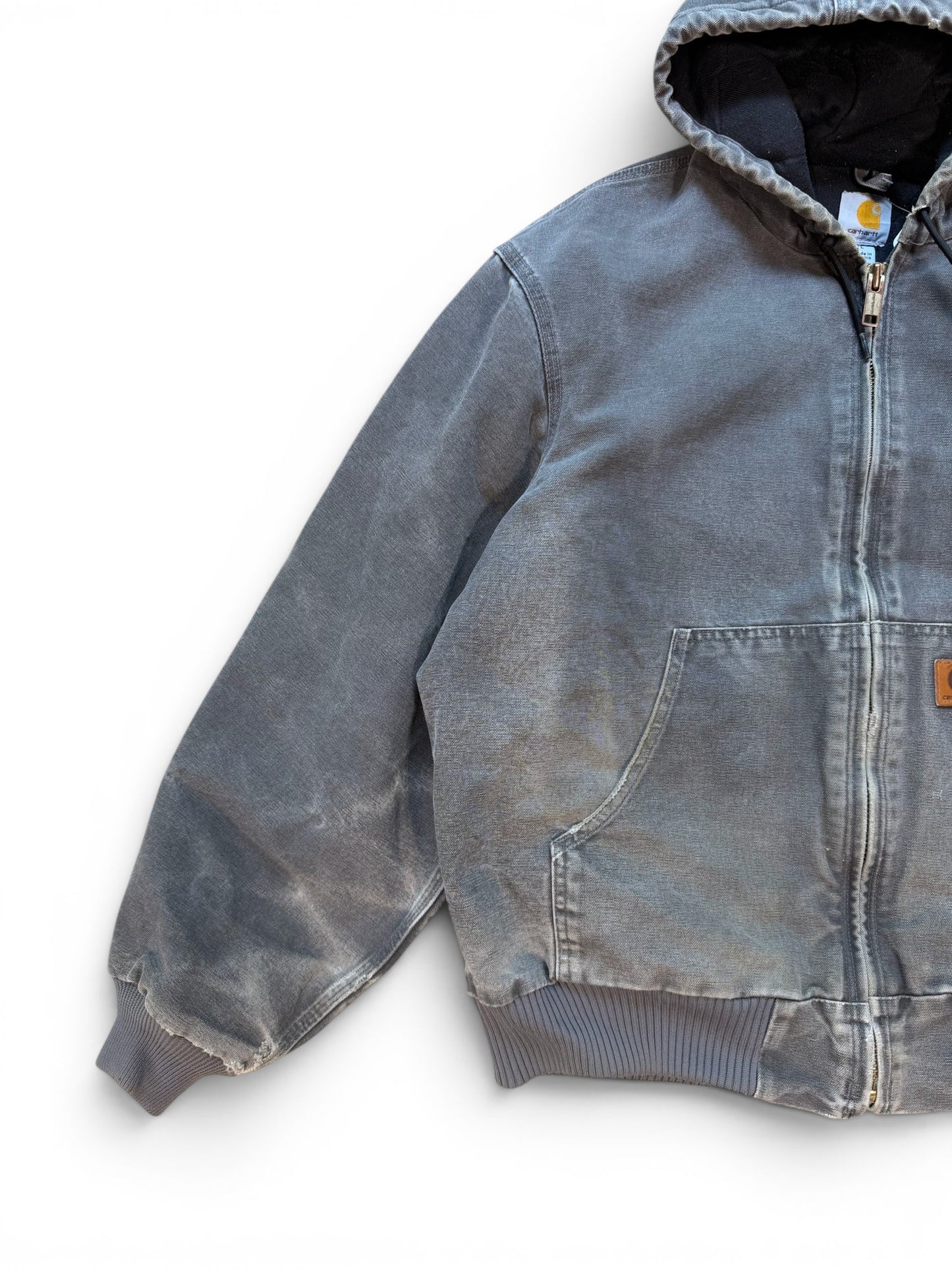 (L) Vintage Carhartt Grey Hooded Jacket