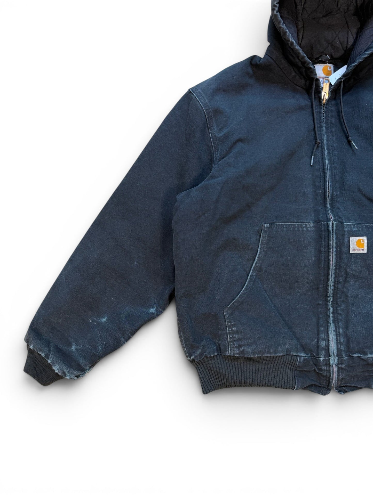 (L) Vintage Carhartt Black Hooded Jacket
