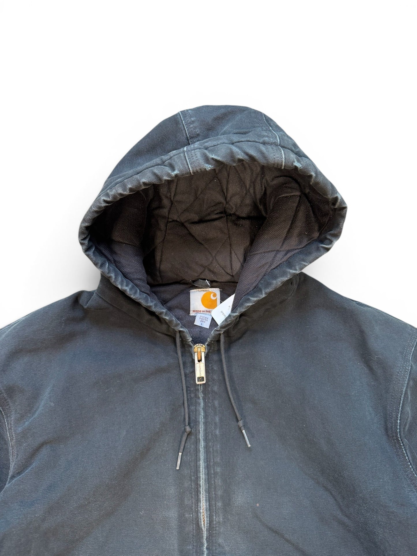 (L) Vintage Carhartt Black Hooded Jacket