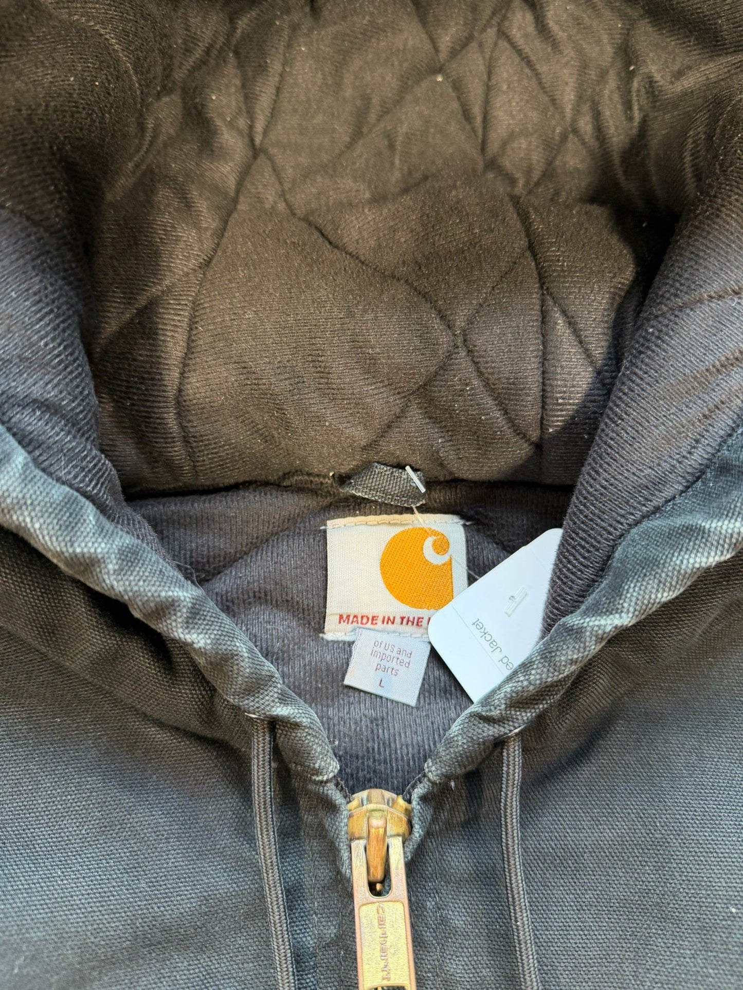 (L) Vintage Carhartt Black Hooded Jacket