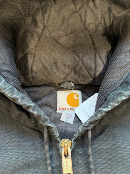 (L) Vintage Carhartt Black Hooded Jacket
