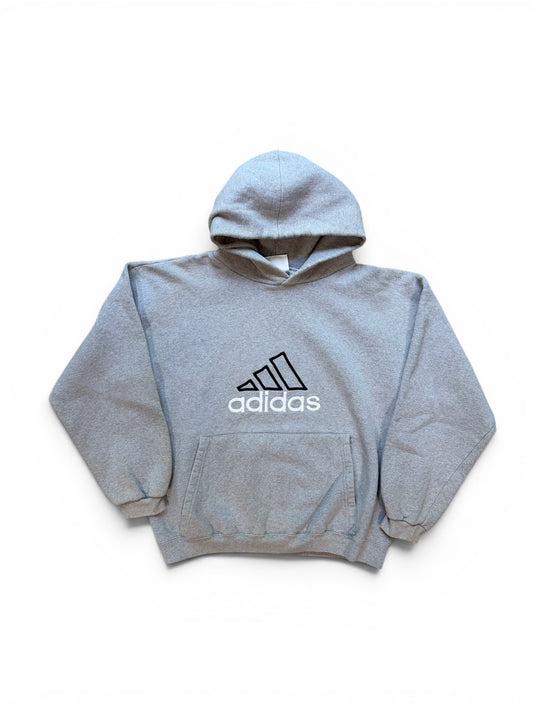 (S) 90s Adidas Heavyweight Hoodie Grey