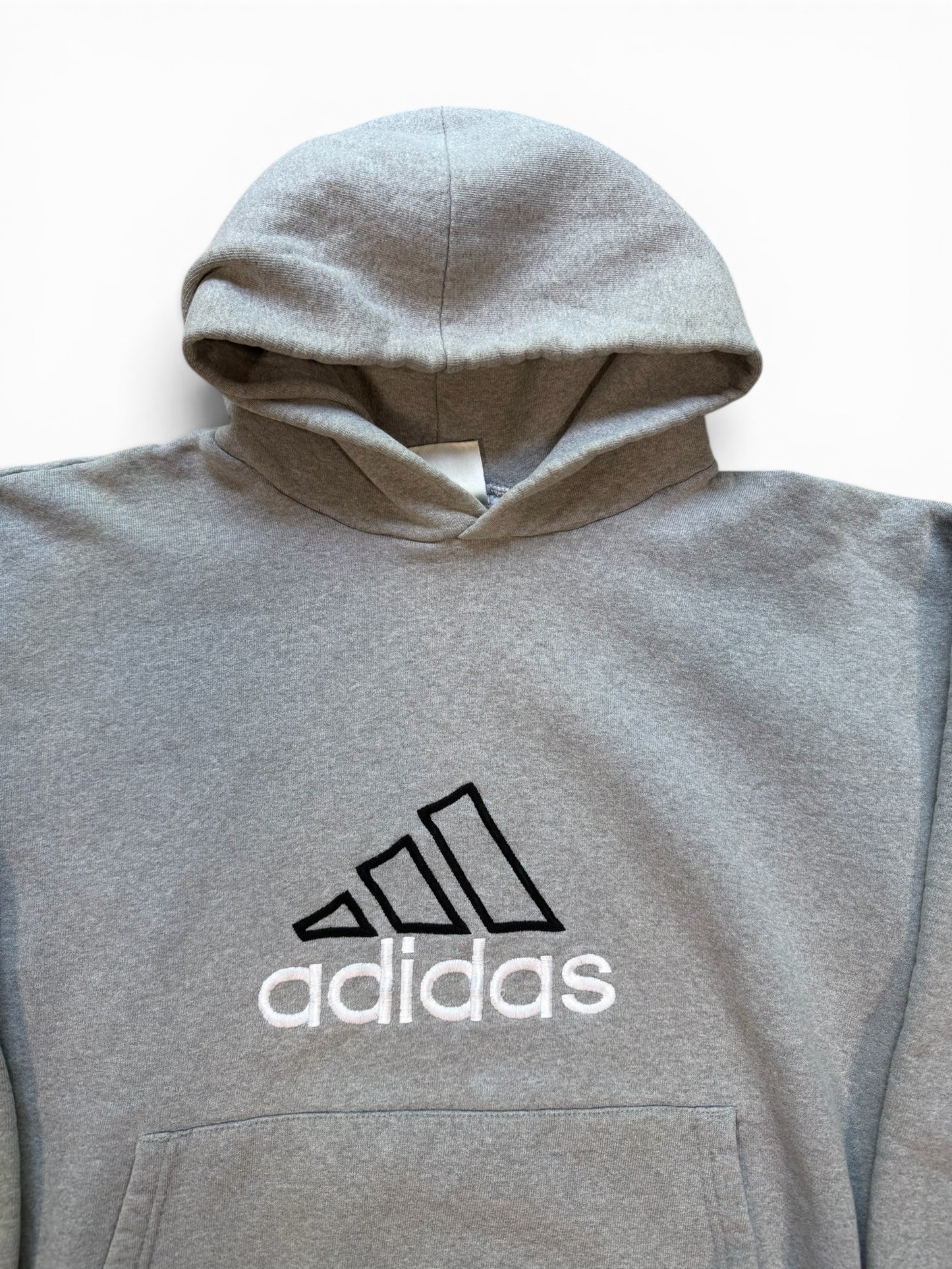 (S) 90s Adidas Heavyweight Hoodie Grey
