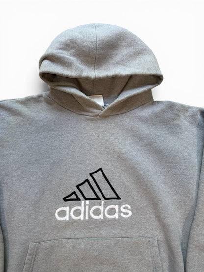 (S) 90s Adidas Heavyweight Hoodie Grey