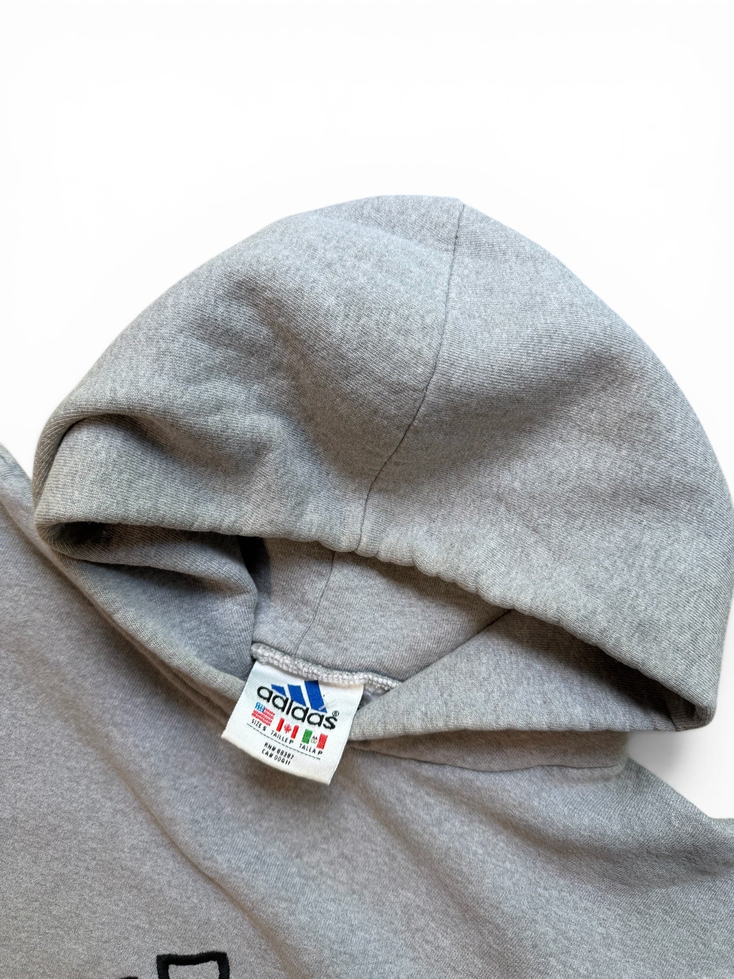 (S) 90s Adidas Heavyweight Hoodie Grey