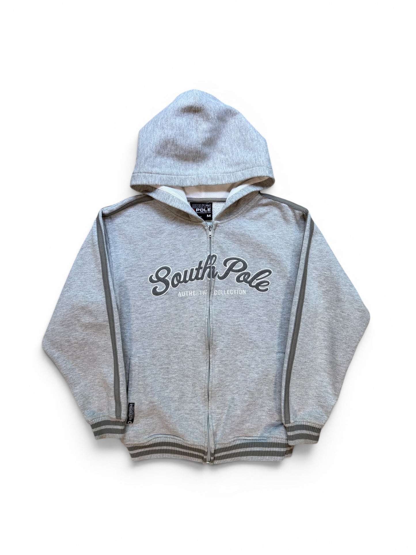 (M) Womens Y2K Southpole Zip-Up Hoodie Grey