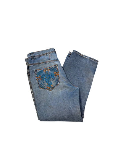 (38 Wiast) Y2K Embroidered Jinzu Jeans