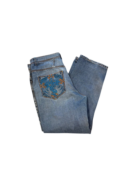 (38 Wiast) Y2K Embroidered Jinzu Jeans