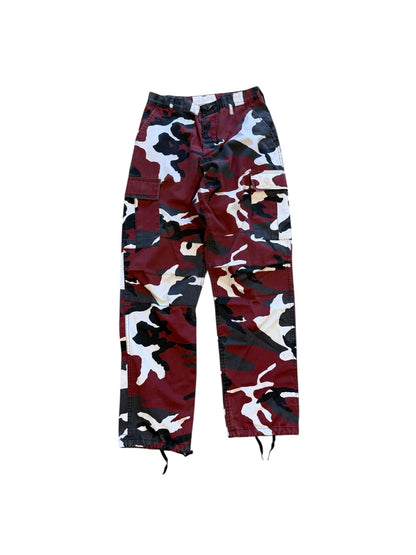 (S) Vtg Military Red Adjustable Camo Pants