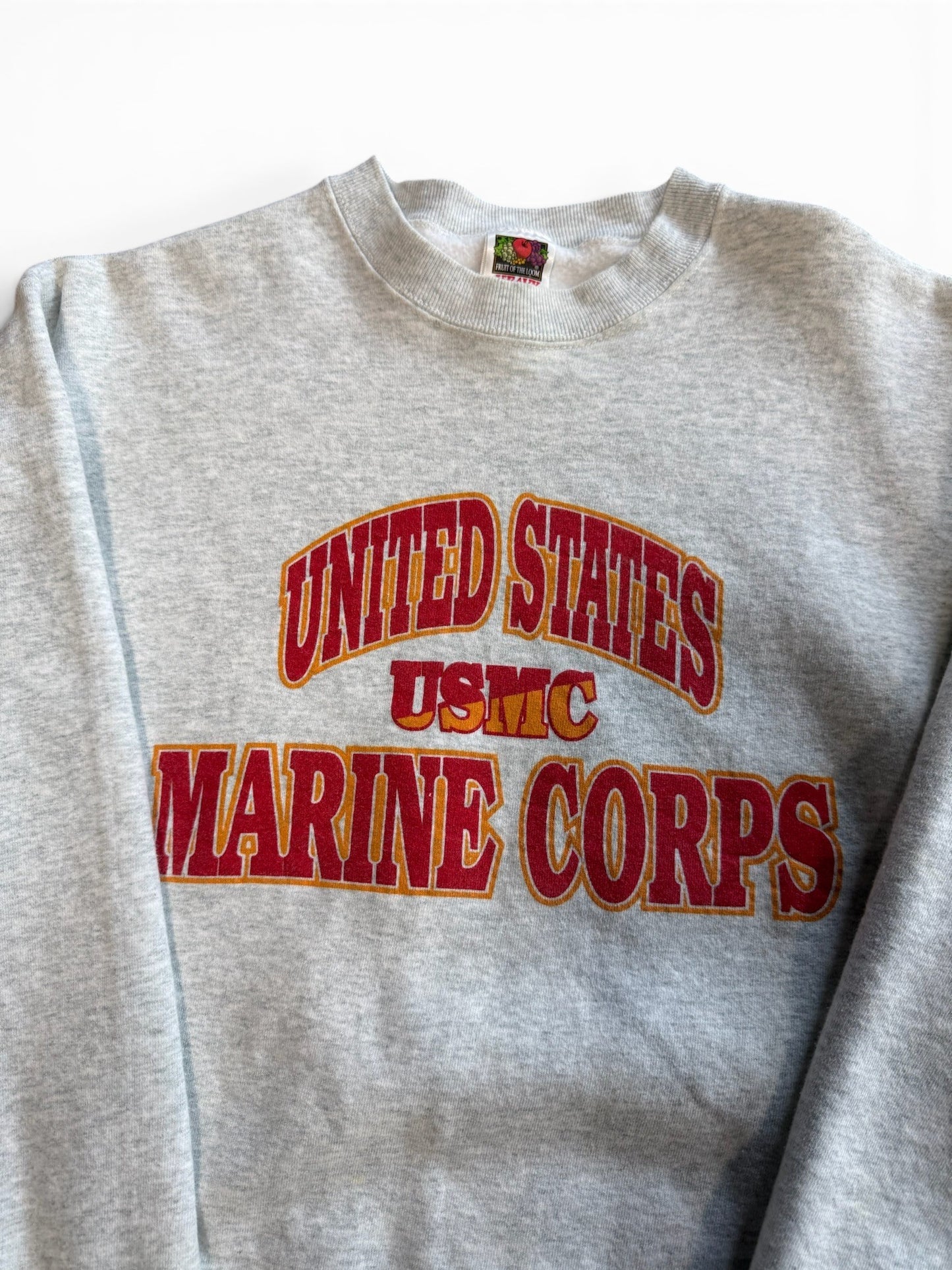 (L) Vintage 90s USMC Grey Crewneck