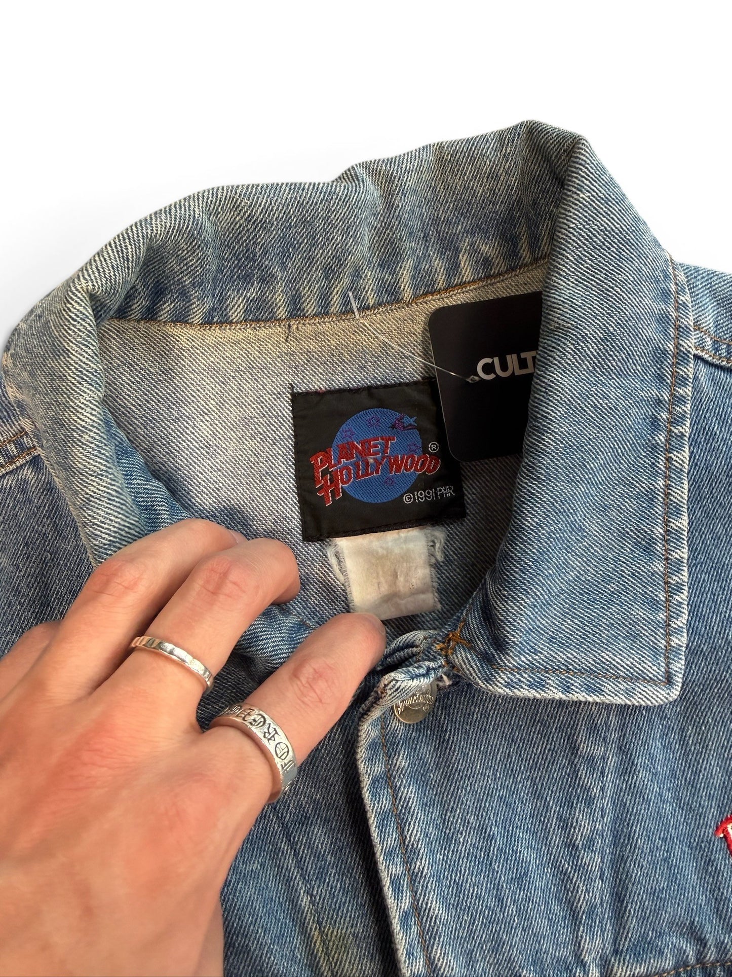 (M) Vintage 90s Planet Hollywood Orlando Denim Jacket