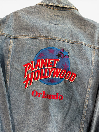 (M) Vintage 90s Planet Hollywood Orlando Denim Jacket