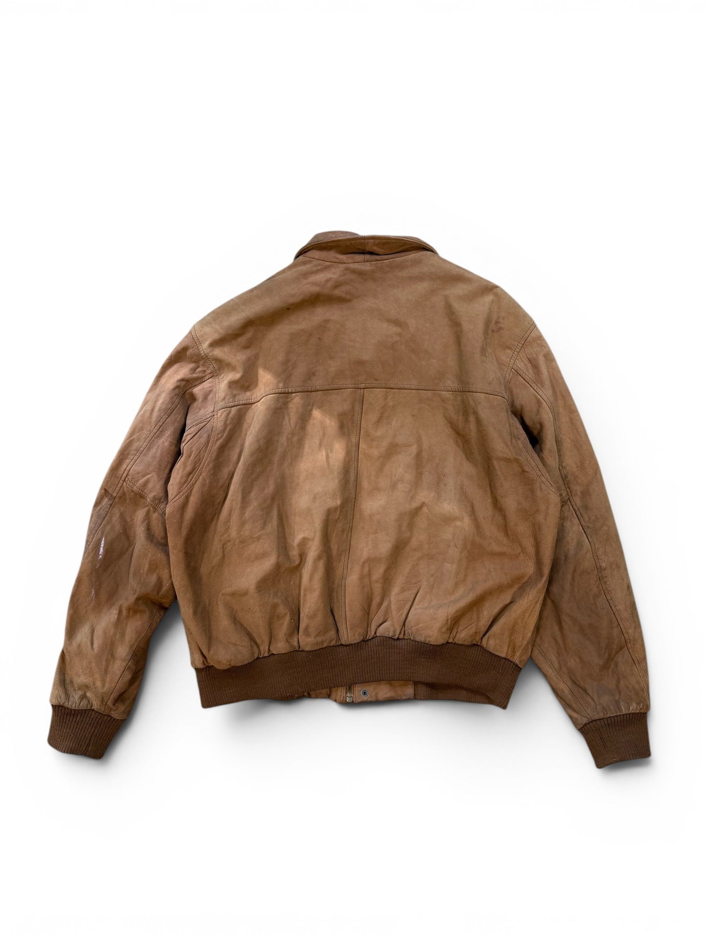 (XL) Vintage U2 Brown Leather Bowmber Jacket