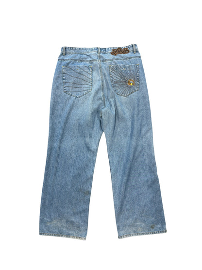 (42 Waist) Y2K Alkademikos Embroidered Denim