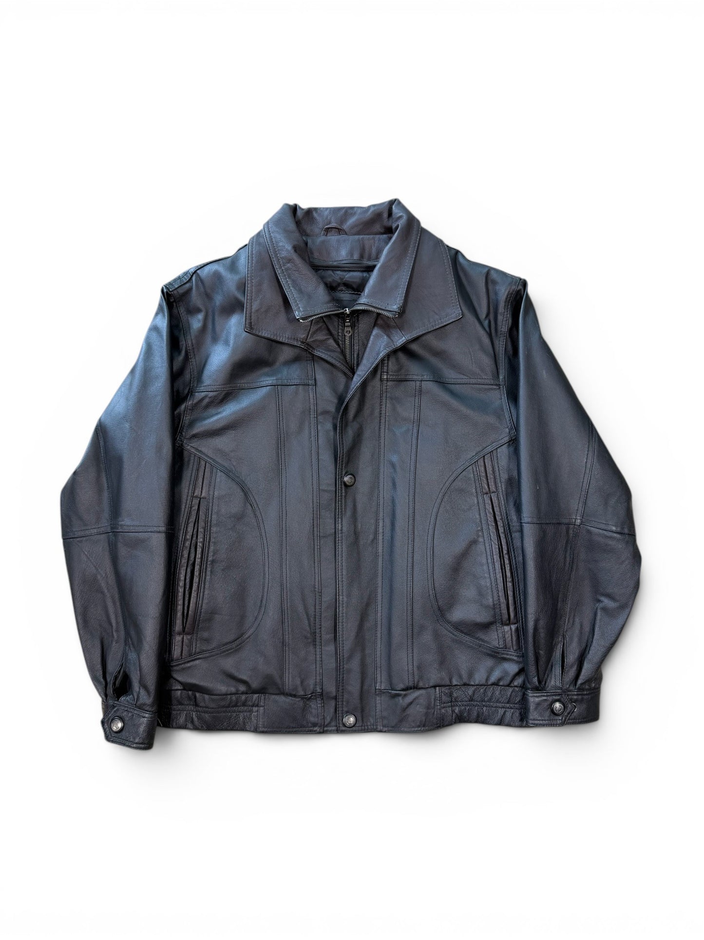 (M) Vintage Cruze Double Collar Leather Jacket