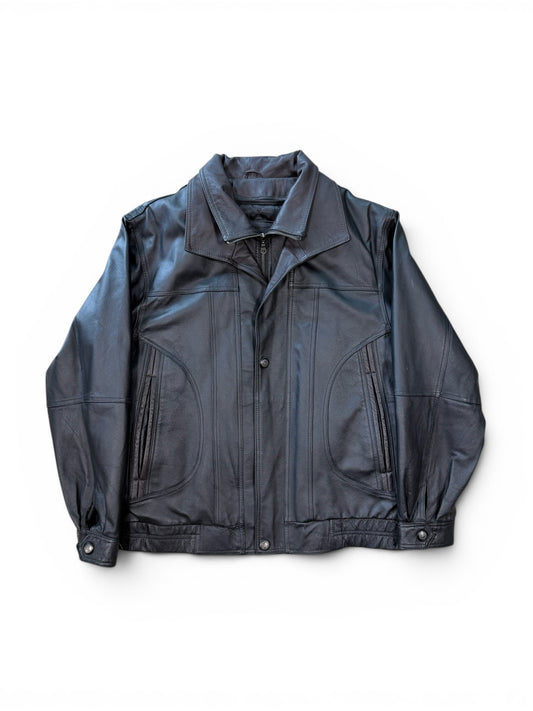 (M) Vintage Cruze Double Collar Leather Jacket
