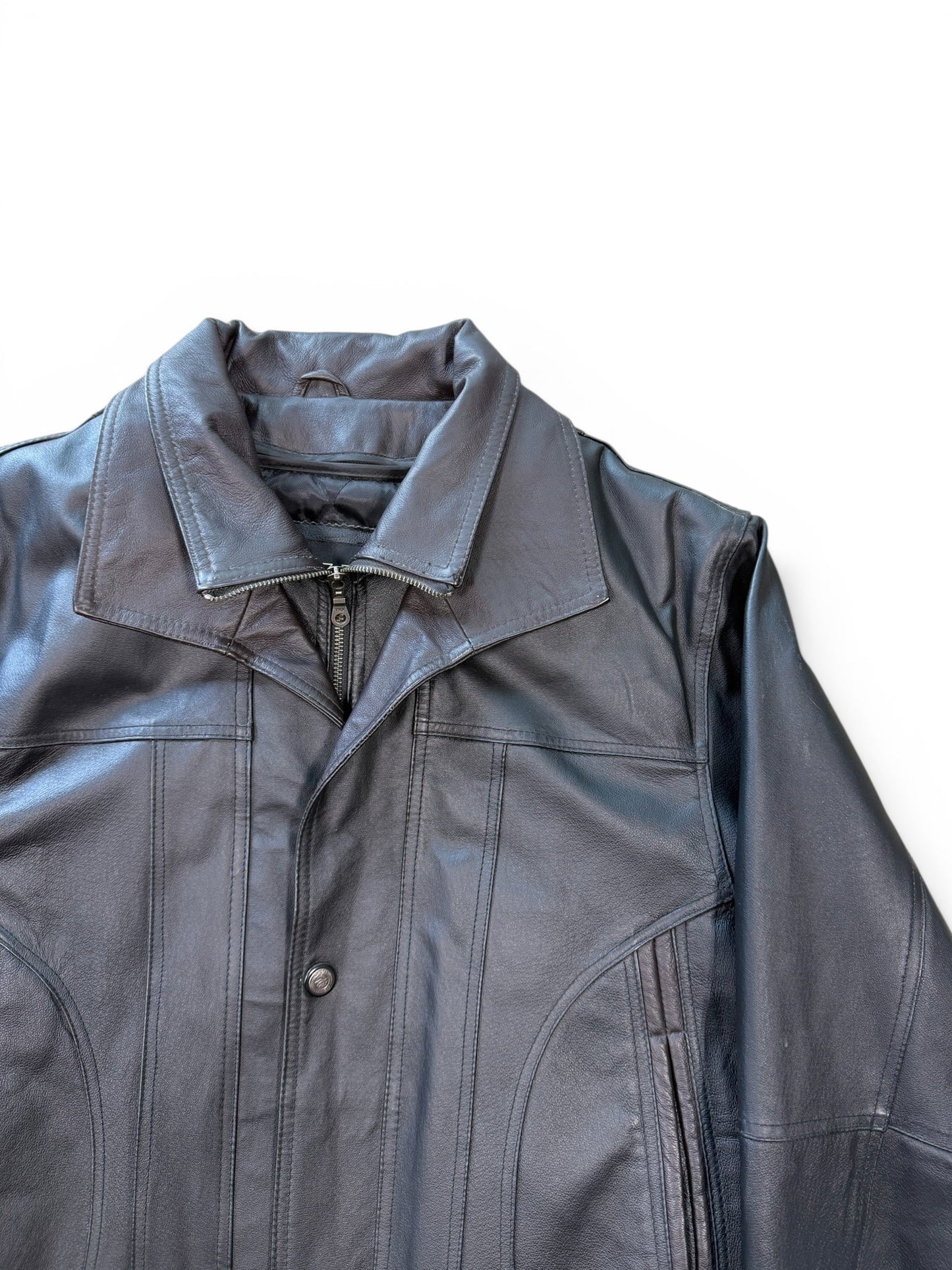 (M) Vintage Cruze Double Collar Leather Jacket
