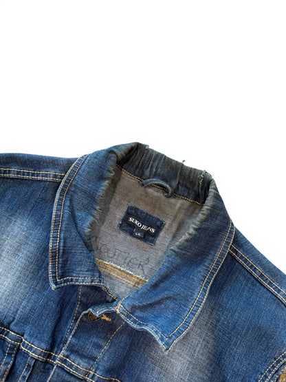 (L) Vintage Slayer Patch Denim Vest