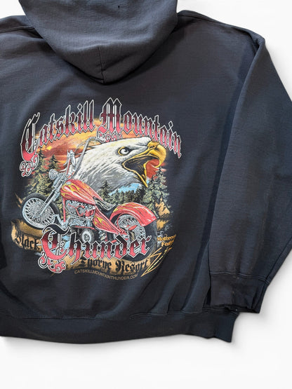 (XL) Vintage Motorcyle Rally Catskill Mountain Faded Hoodie