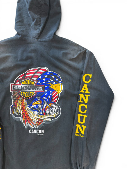 (XL) Vintage Harley Davidson Cancun Mexico Windbreaker
