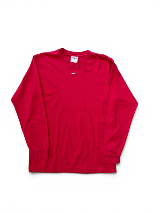 (M) 90s Nike Embroidered Red Longsleeve Shirt