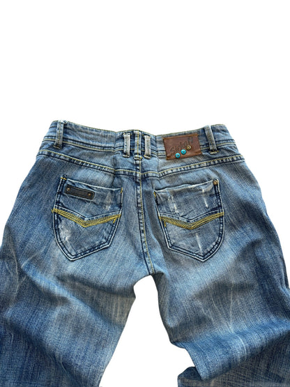 (32") Y2K Sicko 19 Embroidered Jeans