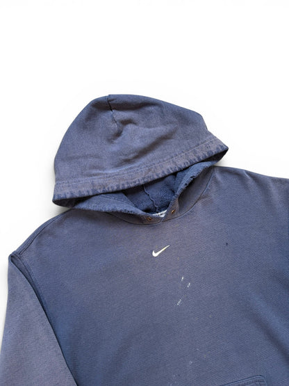 (L) Vintage Nike Thrashed Middle Swoosh Navy Hoodie
