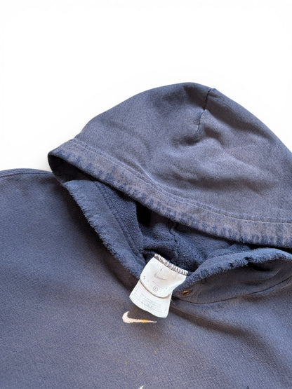 (L) Vintage Nike Thrashed Middle Swoosh Navy Hoodie