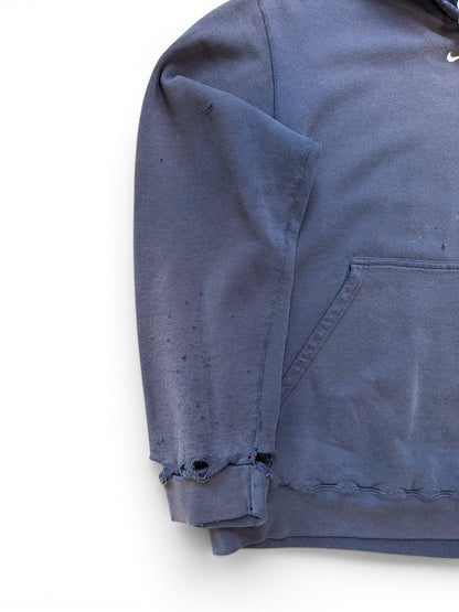 (L) Vintage Nike Thrashed Middle Swoosh Navy Hoodie