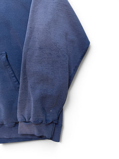 (L) Vintage Nike Thrashed Middle Swoosh Navy Hoodie