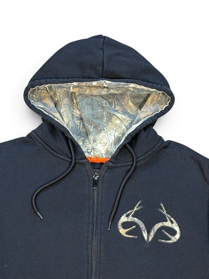 (L) Vintage Real Tree Zip Up Hoodie