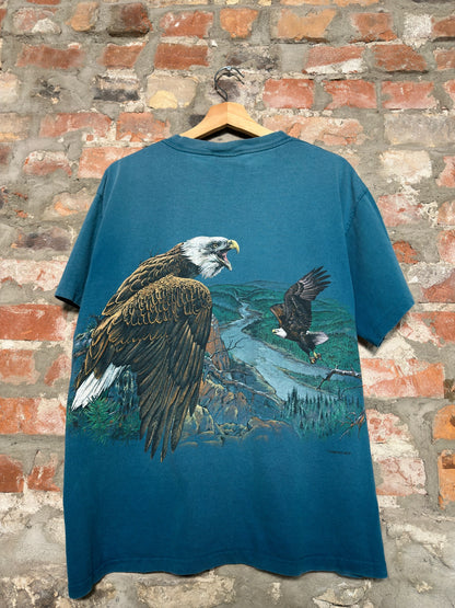 (L) 90s Bald Eagle Art T-Shirt