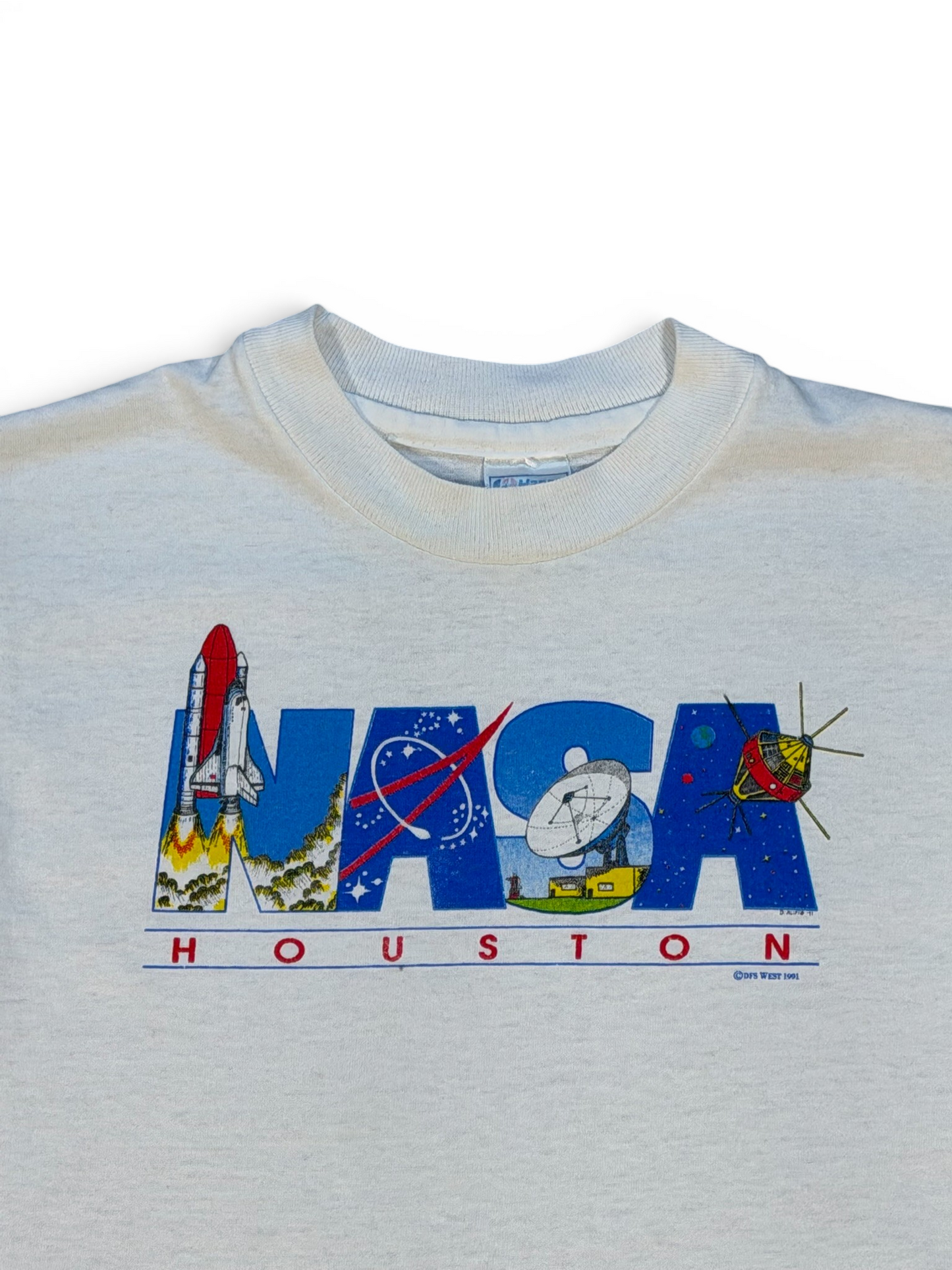 (Youth M) Vintage 1991 Youth NASA Houston T-Shirt
