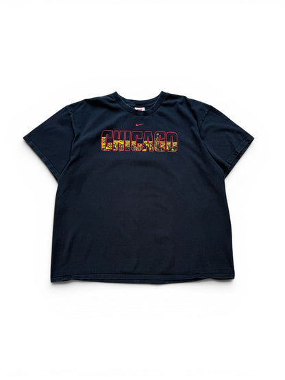 (XL) Vintage Nike Chicago Skyline Black T-Shirt
