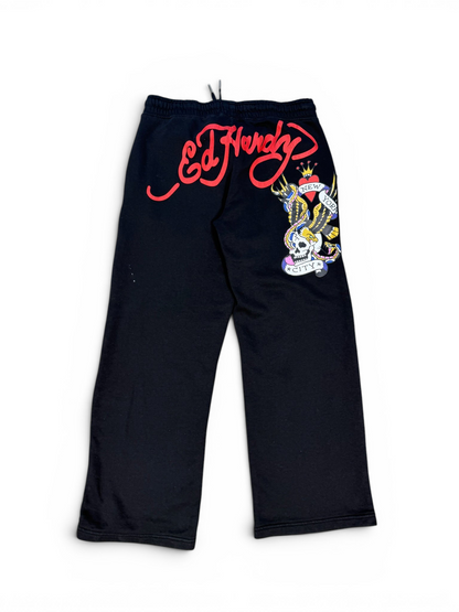 (L) Ed Hardy New York Wide Leg Sweatpants