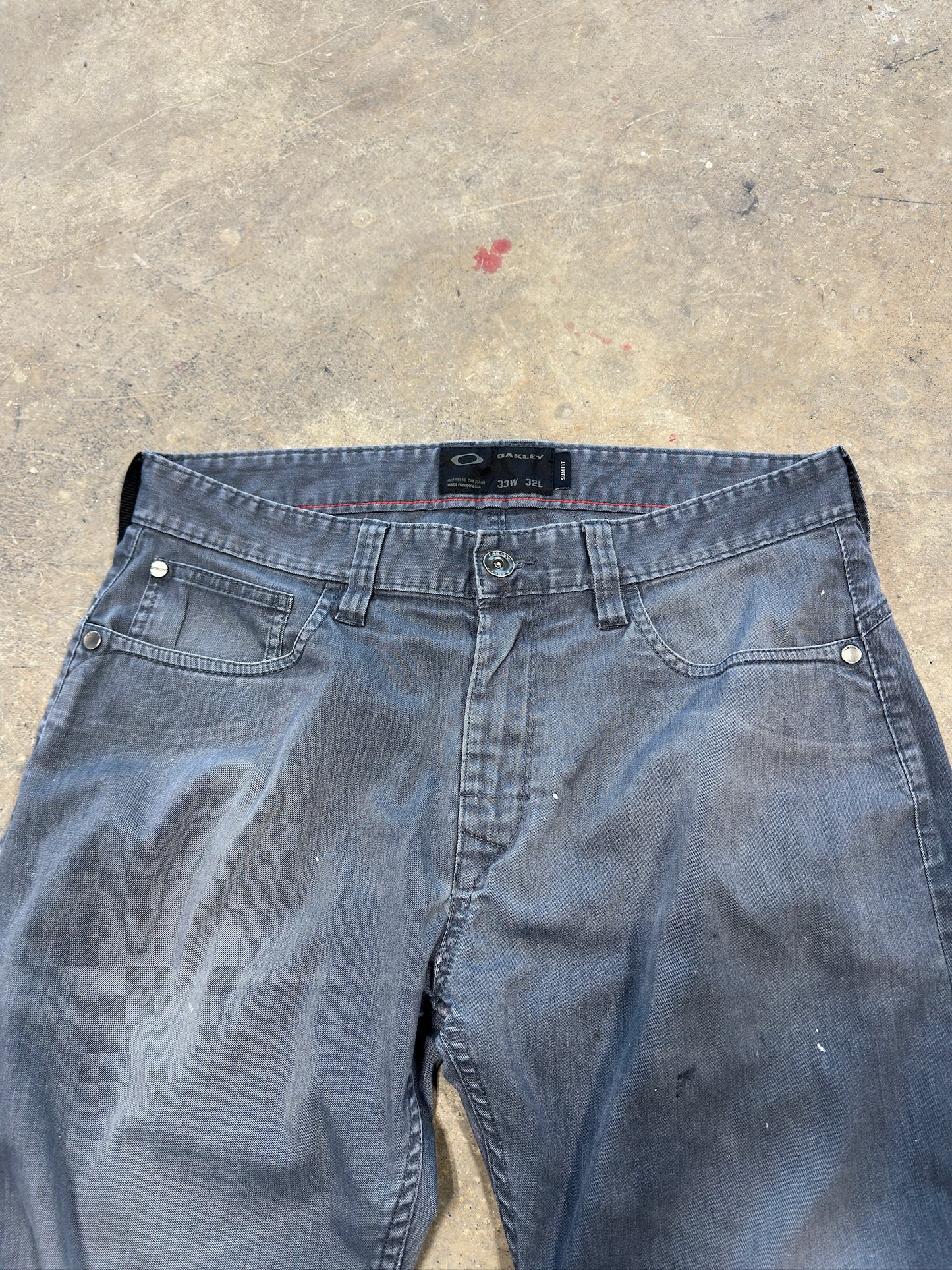 (33 Waist) 00s Oakley Grey Work Pants