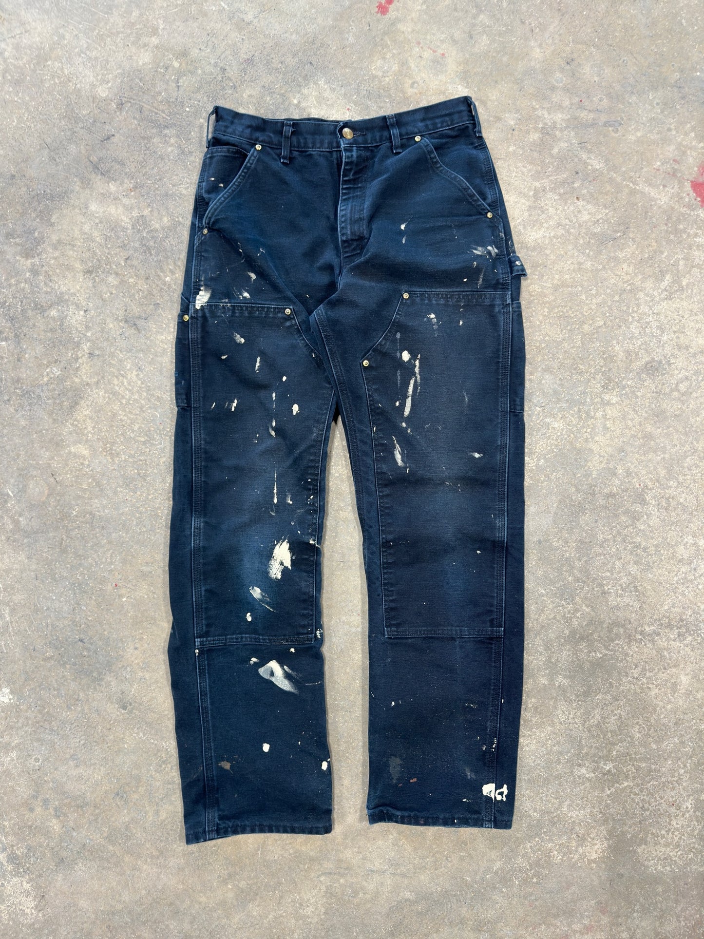 (31x32) 90s Carhartt Black Double Knee Work Pants